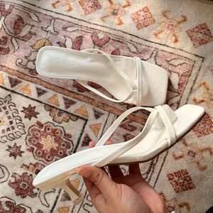 Amazon White Croc-Embossed Heels